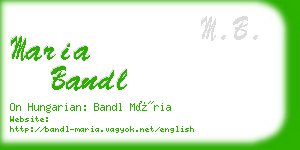 maria bandl business card